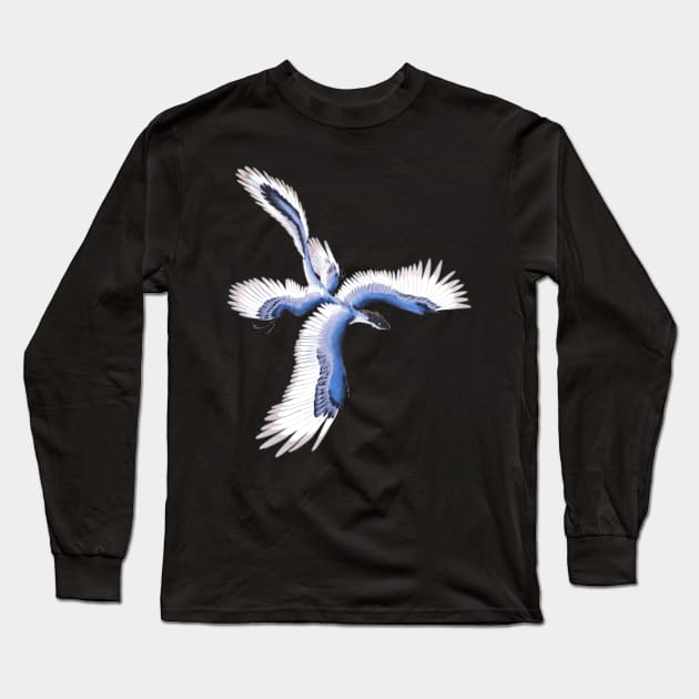 Microraptor Gui (Blue) Long Sleeve T-Shirt by Radiantglyph
